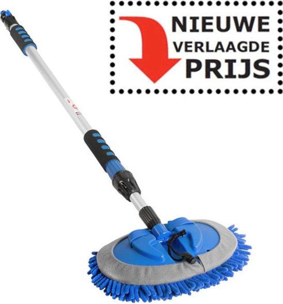 Mikrofaser Waschbürste Blau 300cm Teleskop