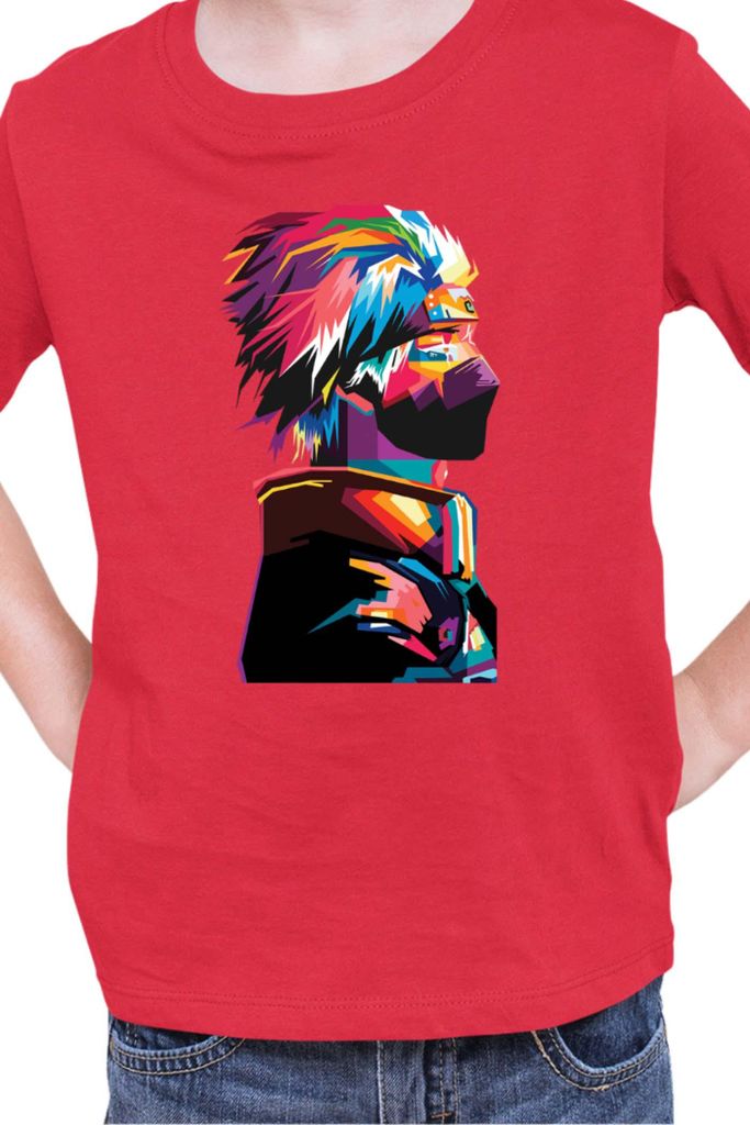 Kinder T-Shirt Naruto Kakashi Hatake 06, 3-4 Jahr - 104 / Rot