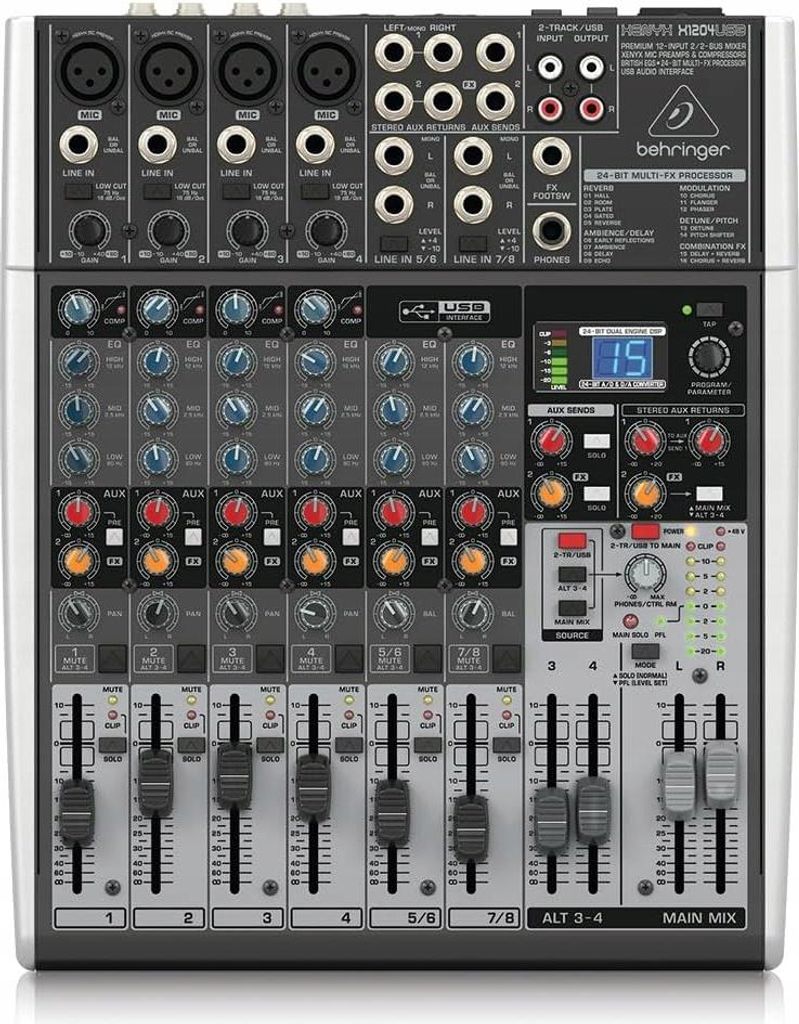 Behringer Xenyx X1204USB mikser audio 12 kanałów Szary Zdjęcie produktu 