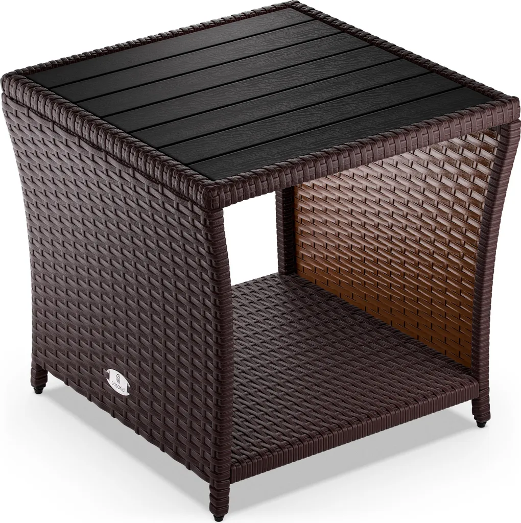 Tavolo Regolabile Casaria 45x45x40 cm WPC e Polyrattan per Esterni