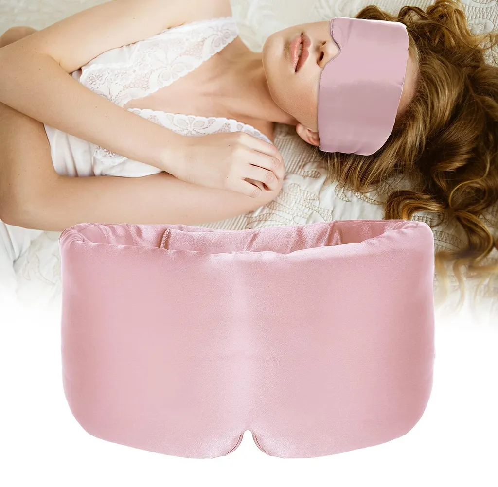 Masque de sommeil voyage et maison en soie violette avec velcro