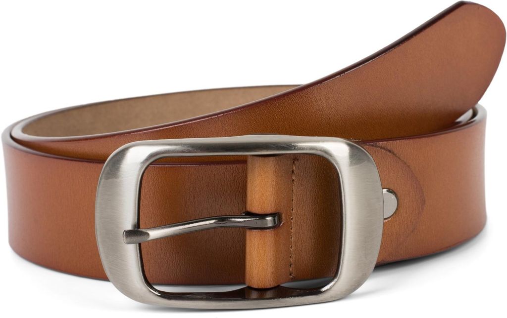 styleBREAKER Uni Echtleder Gürtel 3,7 cm | Glänzendes Produktbild 