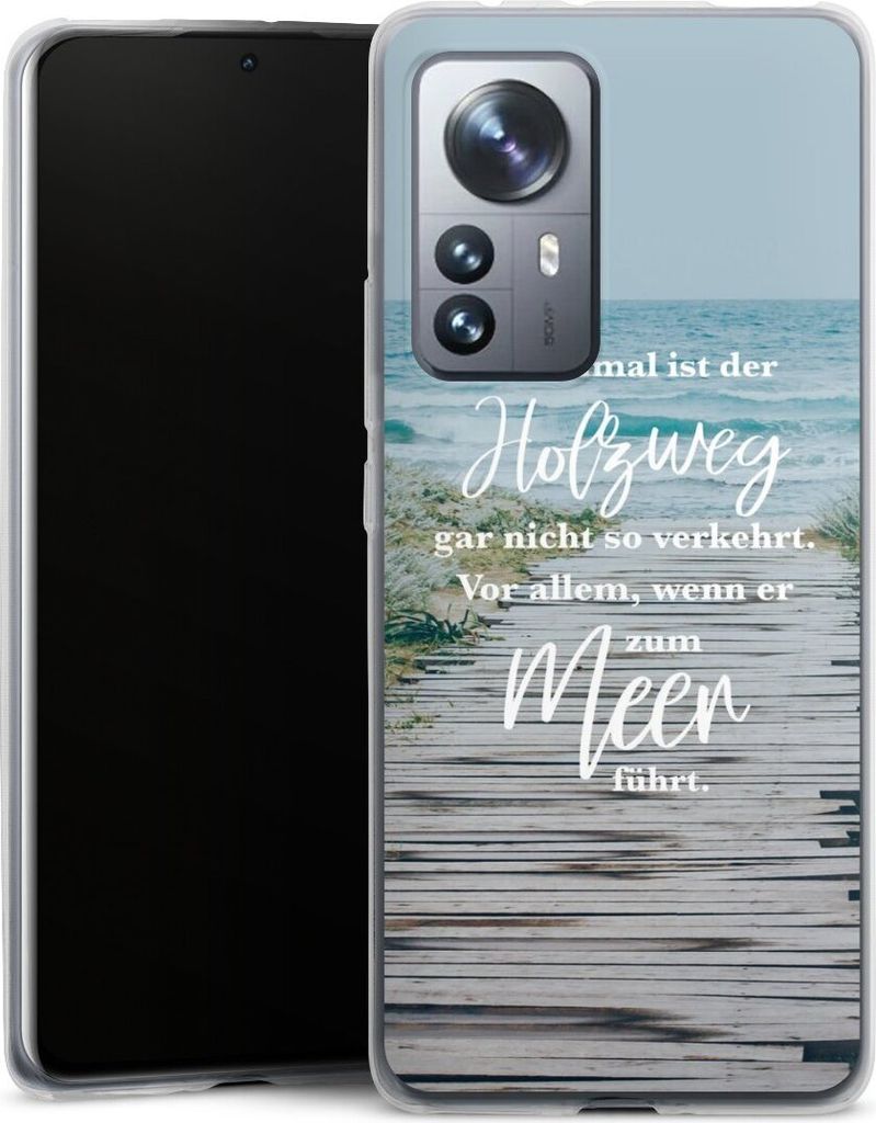 DeinDesign Slim Hülle für Xiaomi 12 Pro 5G Silikon Case Ultra Dünn Handyhülle Statement Strand Spruch