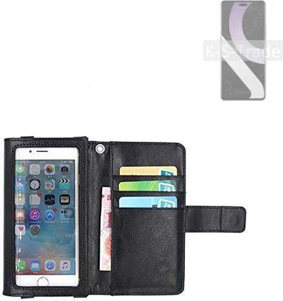 K-S-Trade Handy Hülle Schutz Hülle Kompatibel mit Xiaomi Civi 2 Case mit Displayschutz / Schutzfolie Flip Cover Wallet case Etui Hülle schwarz
