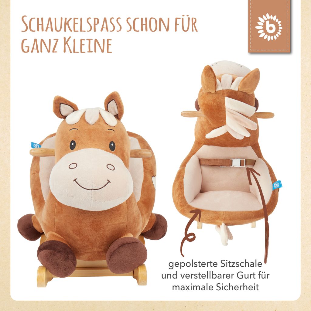 Bieco Plüsch Schaukeltier Pferd Calimero 60cm | Kinder Produktbild 3