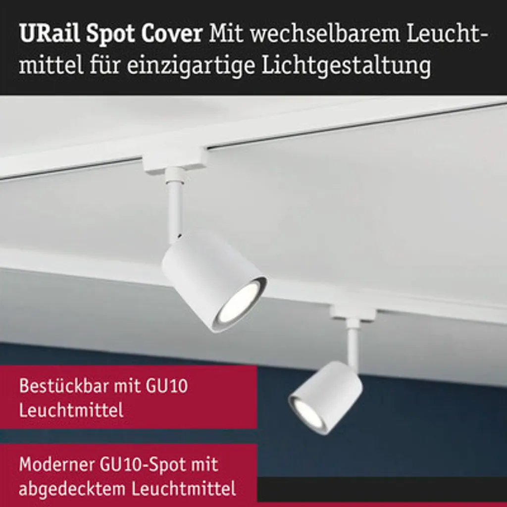 Spot URail Cover Dimmable Blanc Sécurité - Éclairage Orientable Rail
