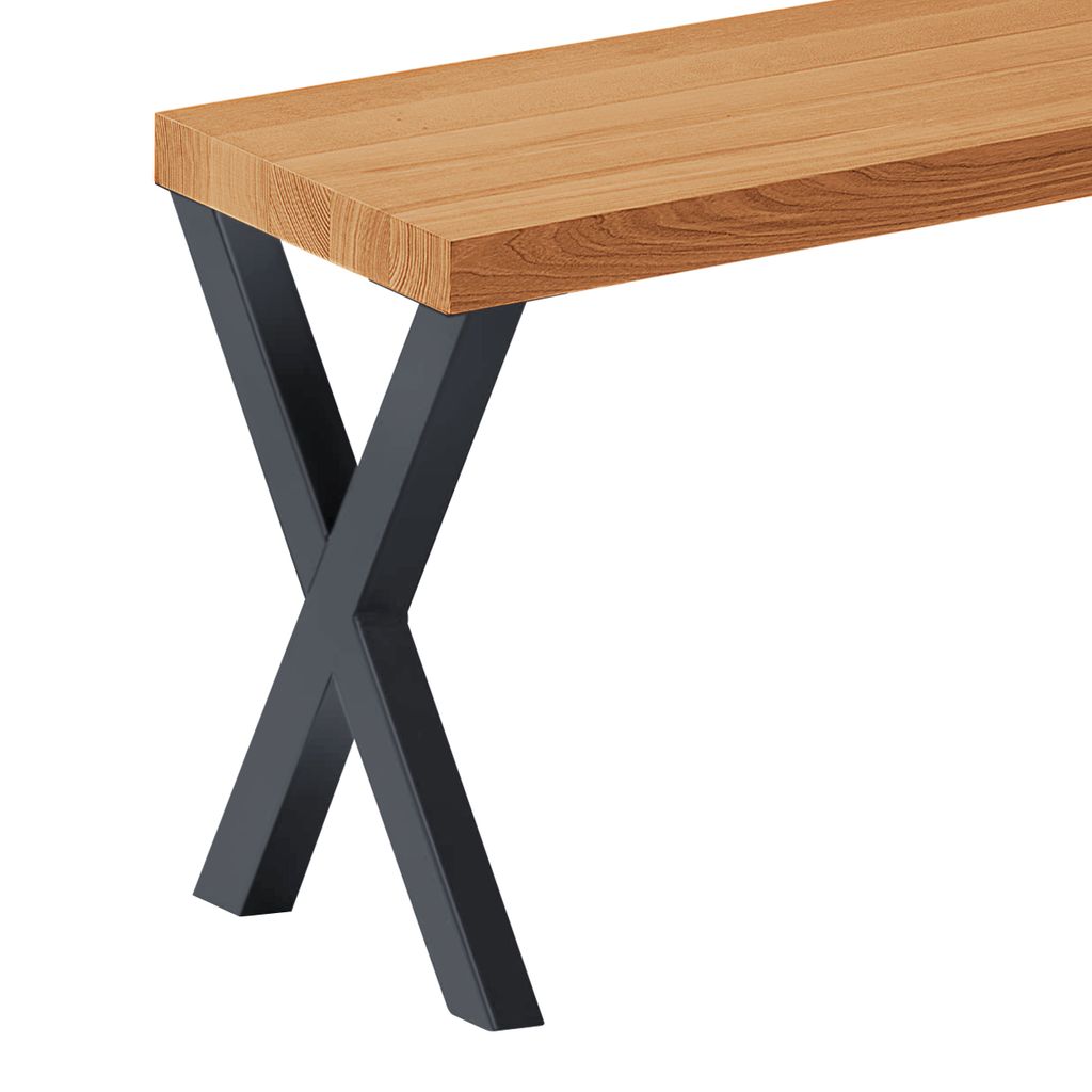 LAMO Manufaktur Sitzbank Esszimmer Holzbank 30x60x47cm, Möbelfüße Design Anthrazit / Rustikal