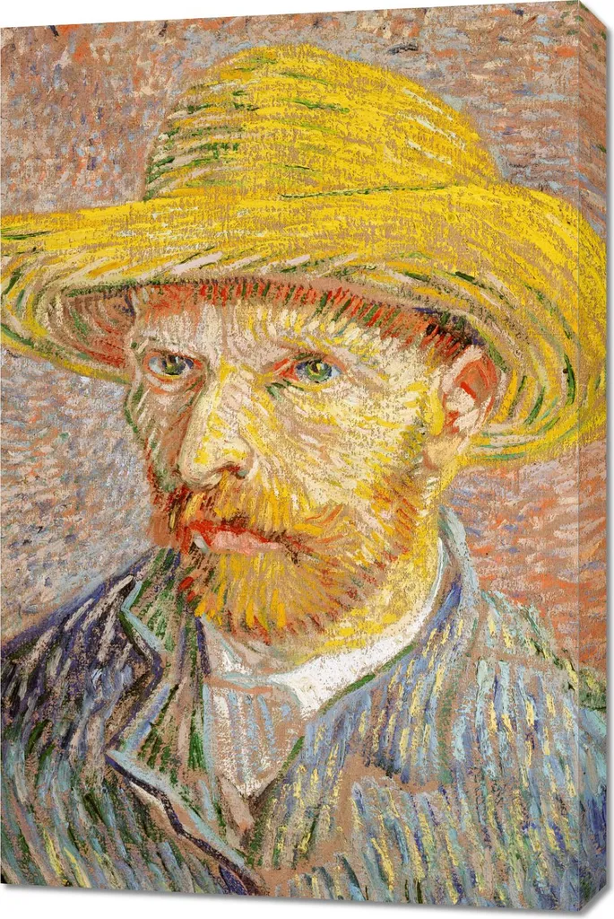 Regalo Arte Van Gogh: Autoritratto Vintage su Tela 60x90cm