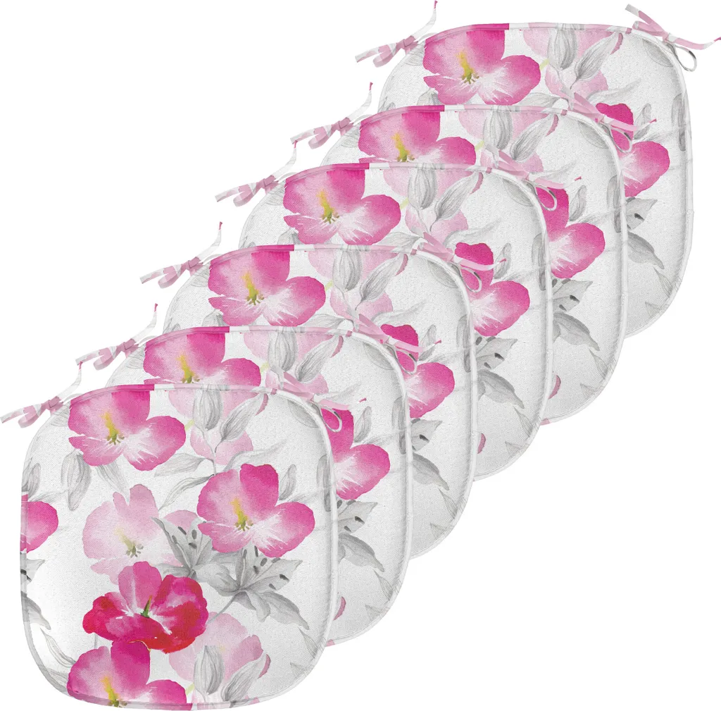 Coussins de Chaise avec Sangles Imperméables 40 cm Aquarelle Lot de 6