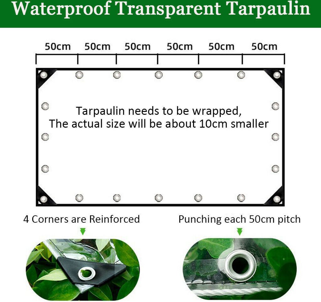 Wasserdichte Klare PVC Plane Tarps Pflanzenschutz Produktbild 11
