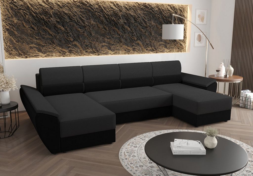 A U-shaped sectional sofa in a modern living room setting.