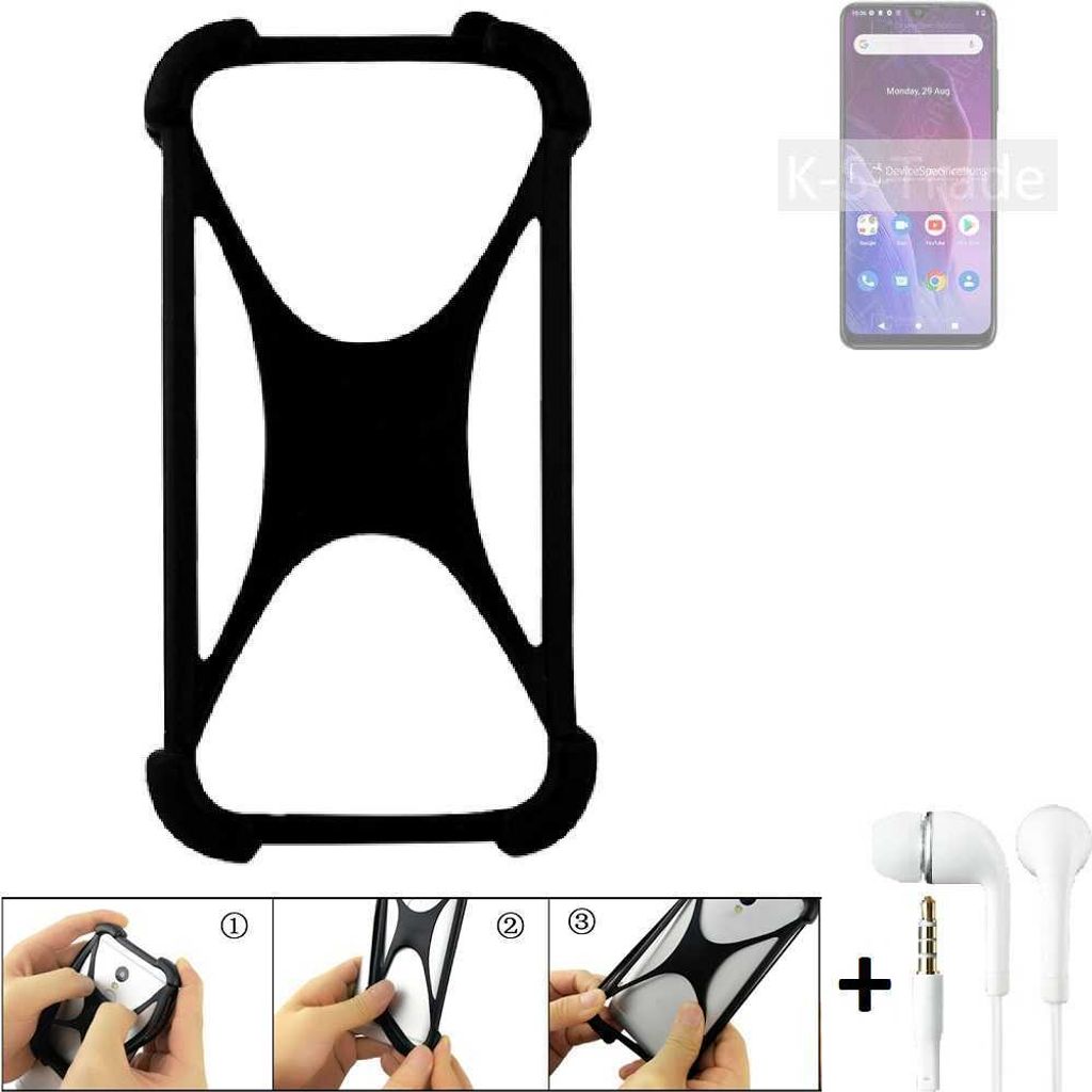 K-S-Trade Handy-Hülle + headphones kompatibel mit Cubot P60 Schutz-Hülle Bumper Silikon Cover Case Silikoncase Silikonbumper TPU Softcase