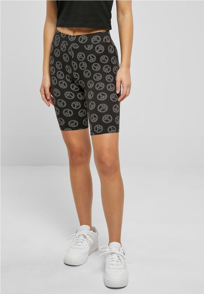 Urban Classics TB4791 | Ladies Soft AOP Cycle Shorts Damen Radlerhose - Farbe: blackpeace - Größe: 5XL