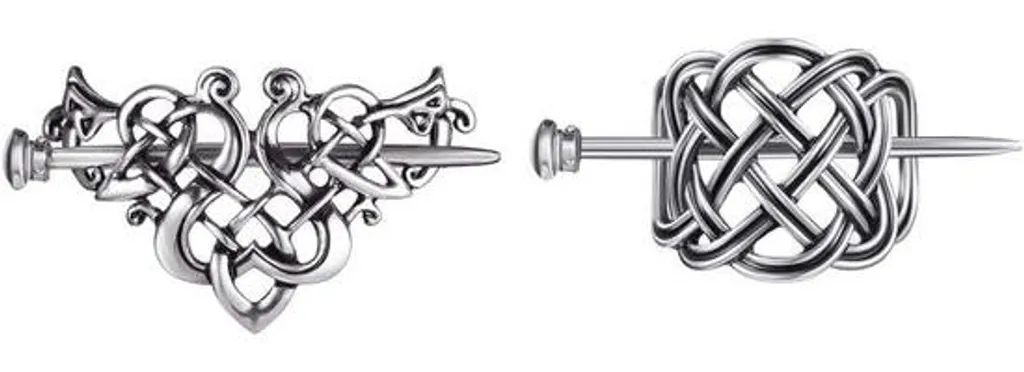 Barrettes Cheveux Longs Design Celte - Idéal pour Chignon et Soirée