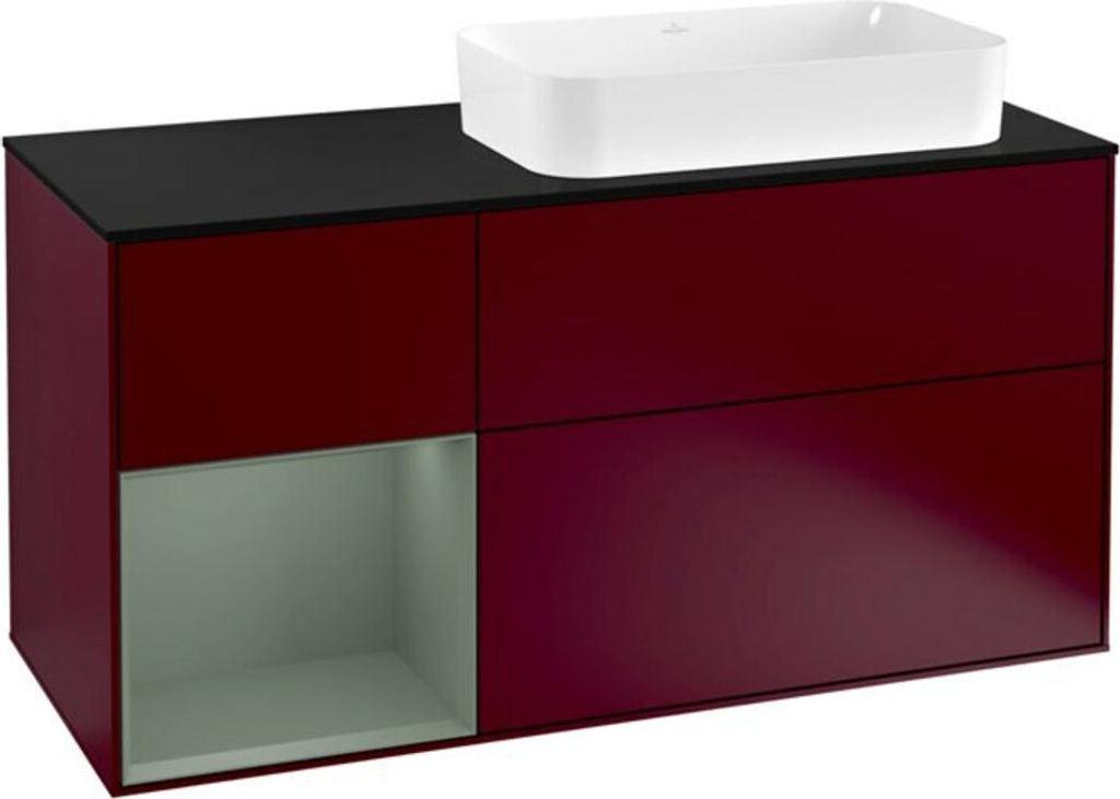 V&B Waschtischunterschrank Finion 120cm, Pl b m, Reg li Oli. m Lac, Peo m