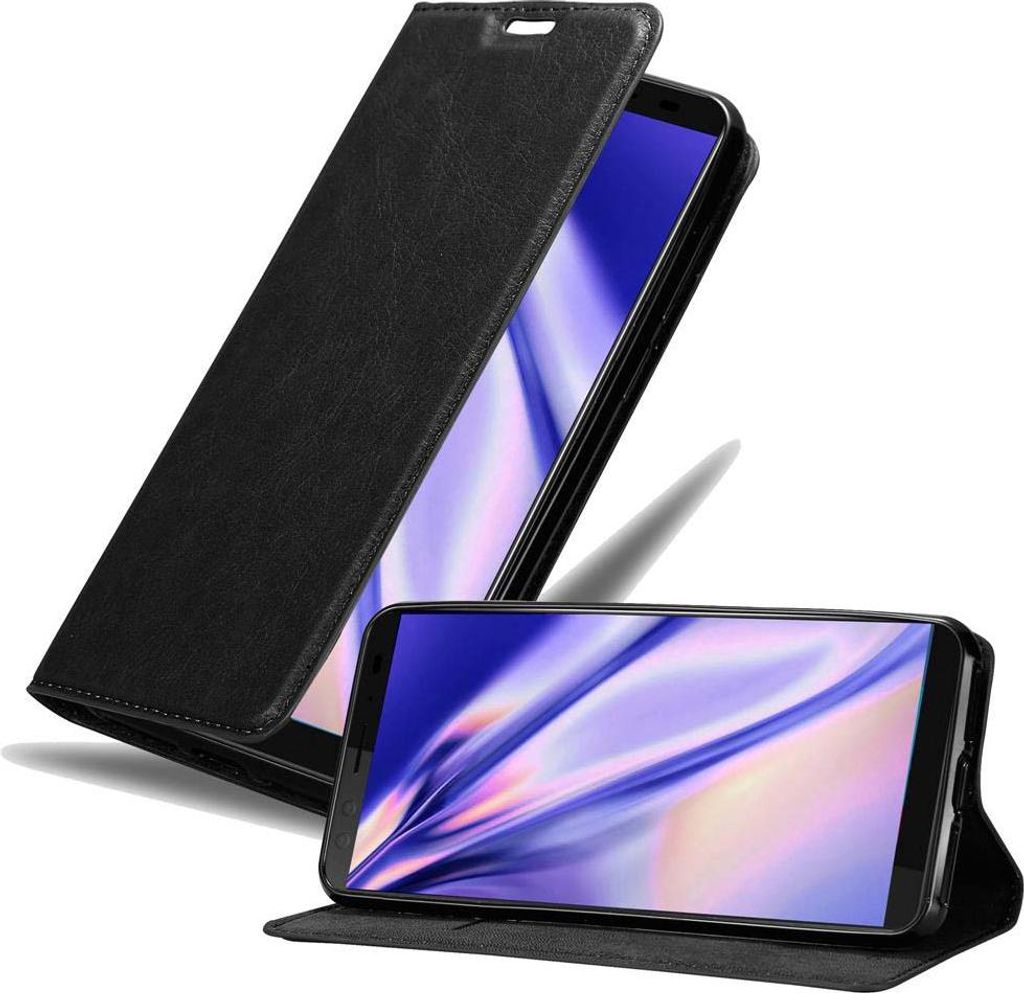 Cadorabo Hülle für HTC U12 PLUS Schutz Hülle in Schwarz Handyhülle Etui Case Cover Magnetverschluss