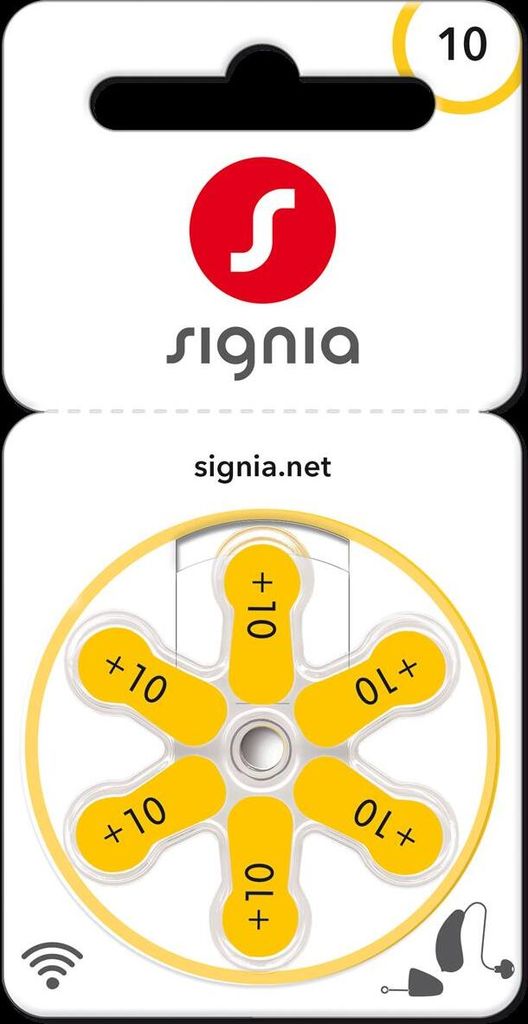 Siemens Signia 10 - Zink-Luft Hörgeräte Knopfzelle - 6er Pack