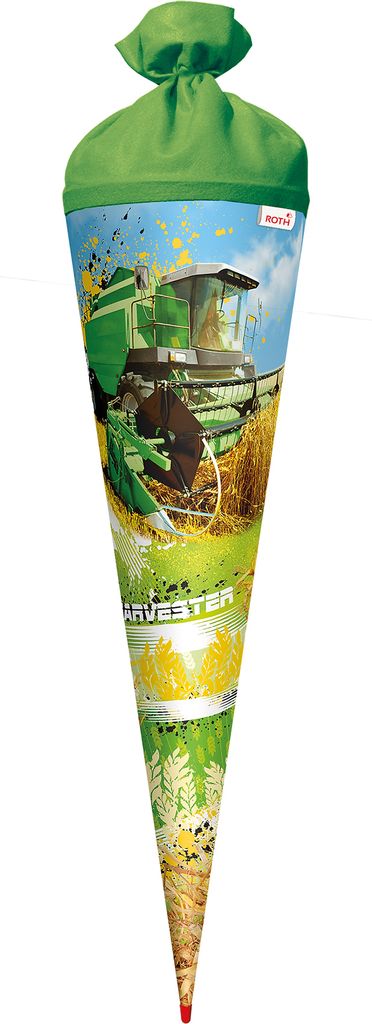 ROTH Schultüte groß Mähdrescher 70 cm rund Rot(h)-Spitze Produktbild 