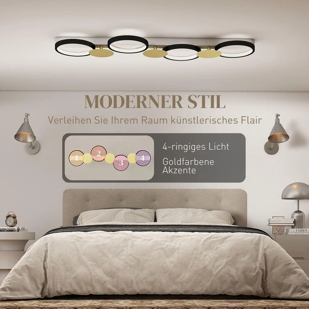 Plafonnier LED 38W télécommandé, réglage blanc chaud à blanc froid - 4