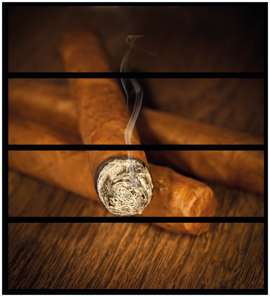 Wallario Möbelfolie / Aufkleber, geeignet für Ikea Malm Kommode mit 4 Schubfächern - Zigarre am Abend