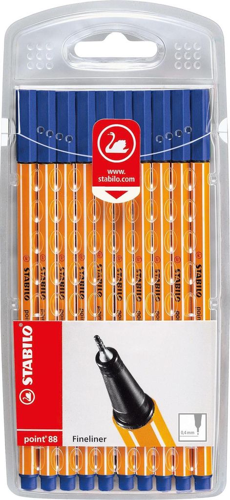 Fineliner - STABILO point 88 - 10er Pack - blau Produktbild 