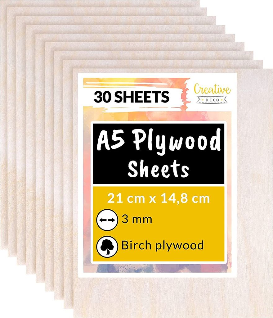Creative Deco 30 x A5 Překližka 3 mm | 148 x 210 (+/- 0,5) Obrázek produktu 