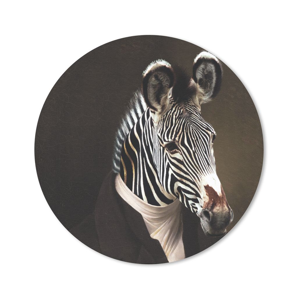 MuchoWow Mauspad Mousepad Zebra - Porträt - Kleidung 20x20 cm - Mousepads - Maus Mat - Pad - Mausunterlage - Schreibtischmatte