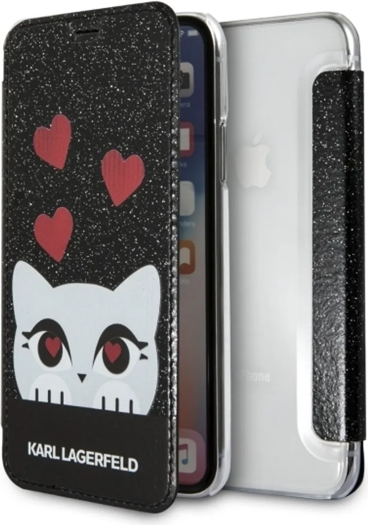 Karl Lagerfeld Valentine Case iPhone X/XS - Custodia Libro Nera