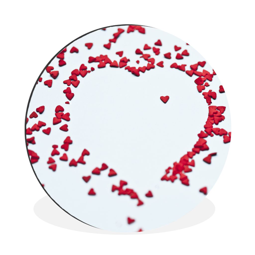 MuchoWow Aluminium Wandkreis Herzform der Herzen für Valentinstag Ø 60 cm Wanddeko Modern Wohnzimmer - Wand Kreis - Wandbild - Schlafzimmer - A...