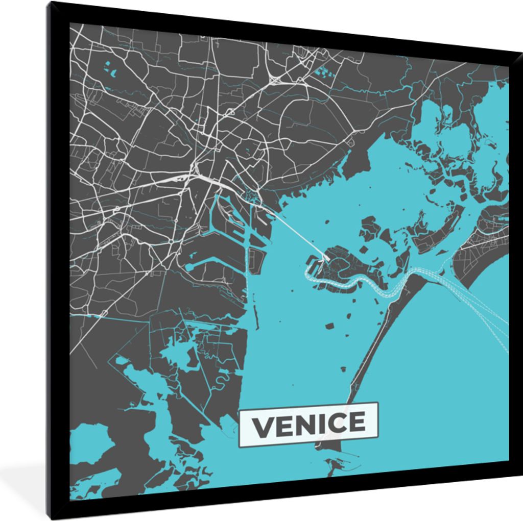 MuchoWow® Gerahmtes Poster Venedig - Stadtplan - Karte - Produktbild 