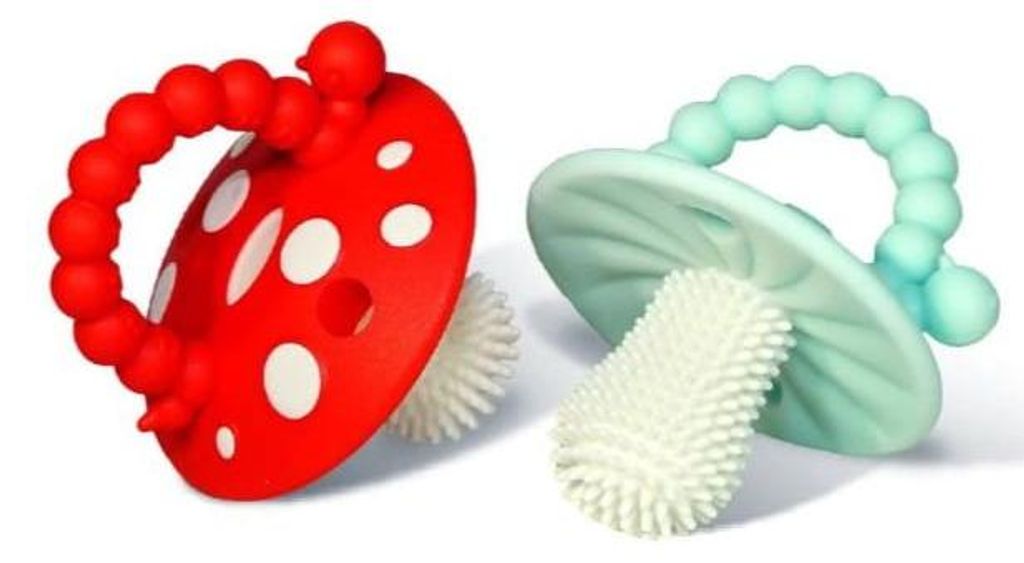 Anello da dentizione Razbaby Chompy Mushroom trasparente  Immagine del prodotto 