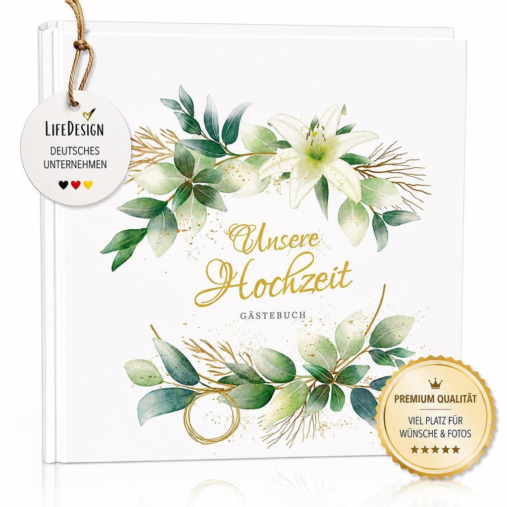 Hochzeitsbuch Gästebuch zur Hochzeit | Hochzeitsalbum - Produktbild 