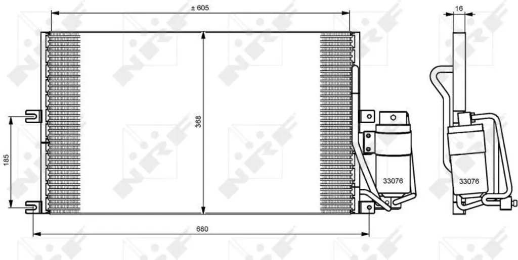 Réparer clim Opel Vectra B J96 : Condenseur NRF 35183 avec bouteille