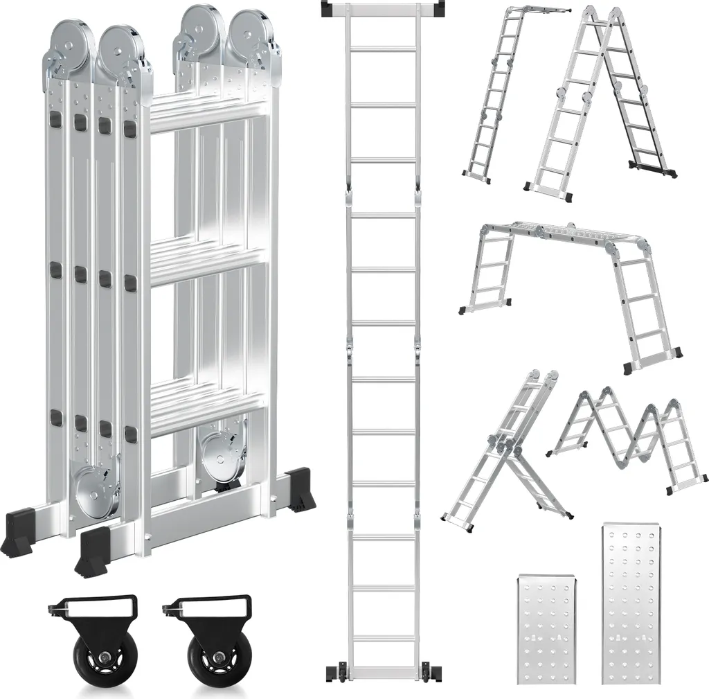 Échelle Multi-usage Aluminium 150kg avec Articulations de Sécurité