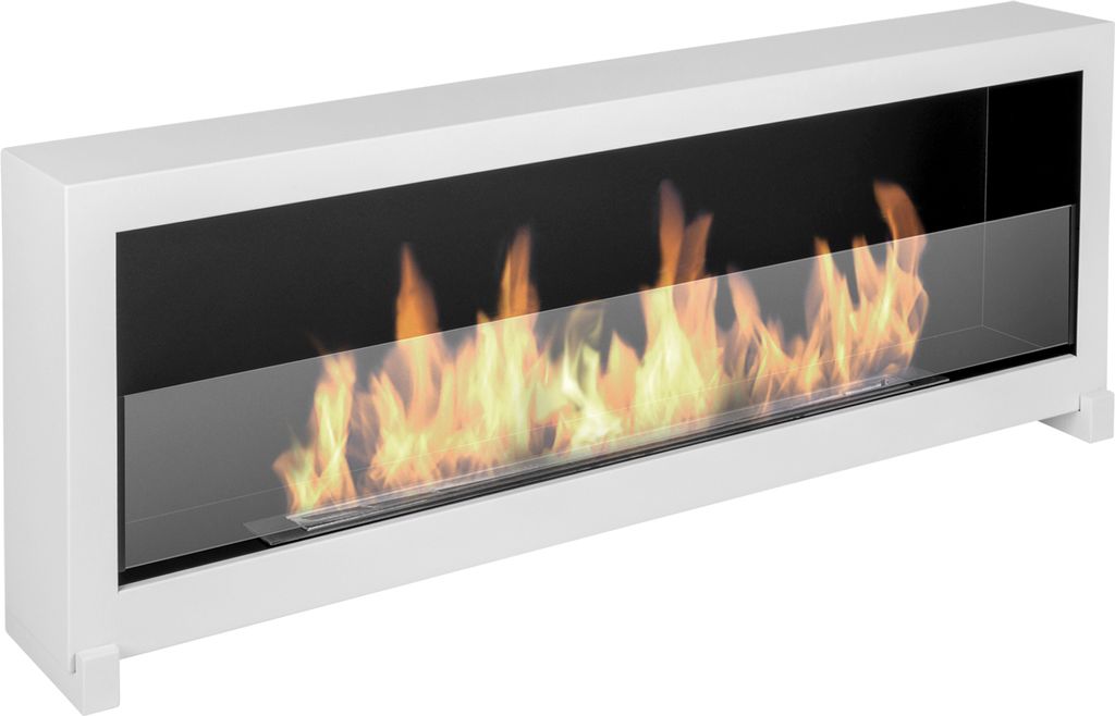 Caminetto a bioetanolo BOX 120 cm da appoggio, bianco con Immagine del prodotto 