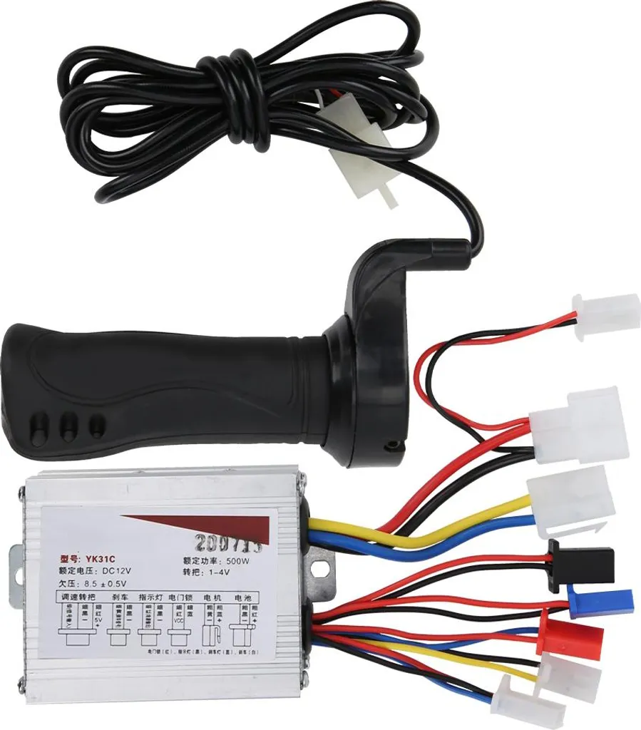 Régulateur 12V 500W haute dissipation et poignée d'accélérateur E-bike