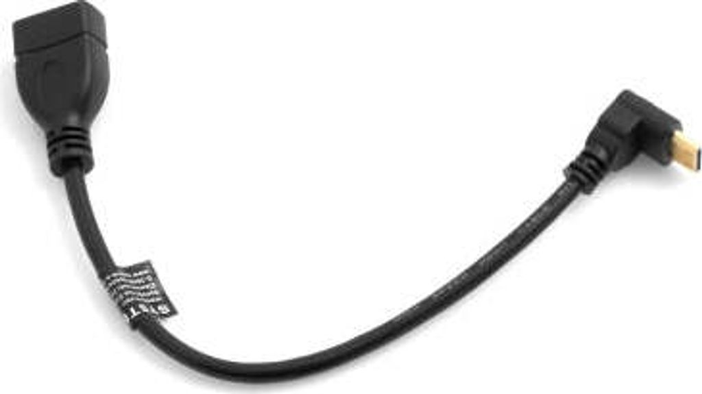 SYSTEM-S Mini HDMI aufwärts Winkel Winkelstecker 90° Gewinkelt zu HDMI Eingang Buchse Kabel 22 cm