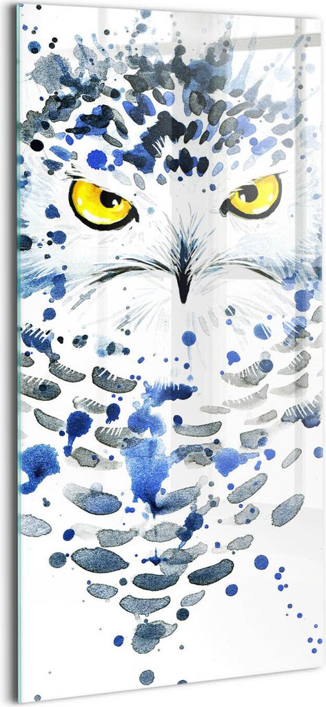 Designer Glasbild - Wandbild - Glas Bild - 60x120 cm - Eulen-Look
