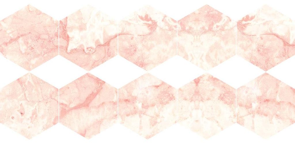 Rutschfeste Bodenaufkleber mit Schutzfolie – MARBLE HEXAGONS VERNAZZA – 60 x 135 cm – 10 Sechseckaufkleber 30 x 26 cm