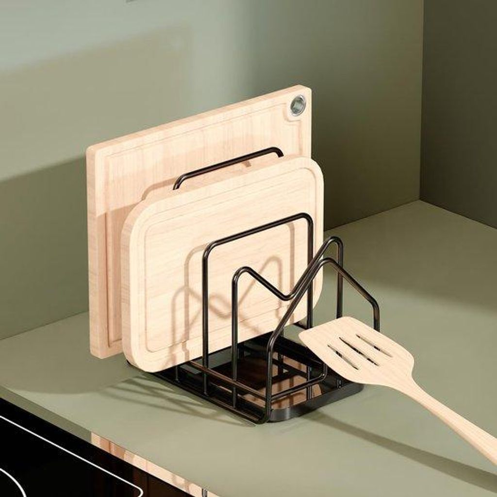 Unyqoos Platzsparender Küchenorganizer für Schneidebretter, Deckel und Zubehör