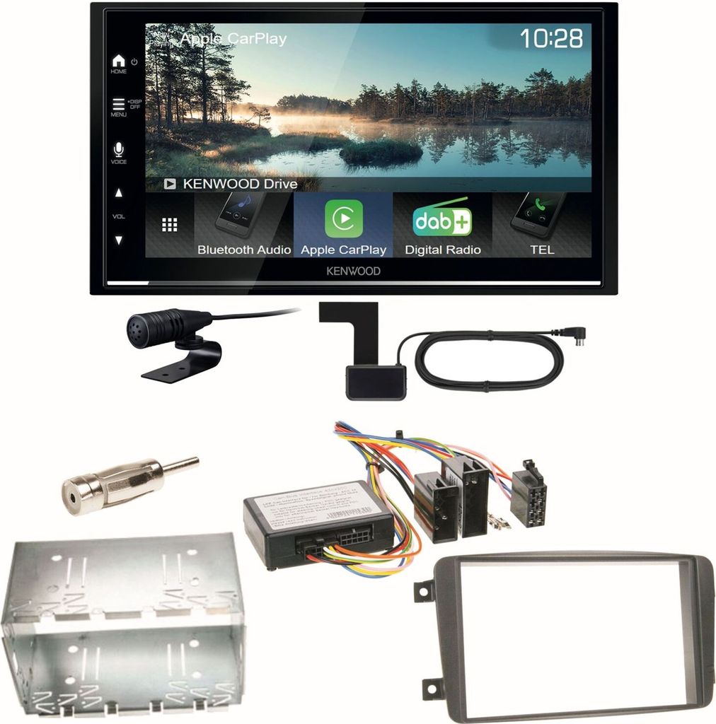 Kenwood DMX7722DABS CarPlay Einbauset für Mercedes C-Klasse W203 CLK W208 W209