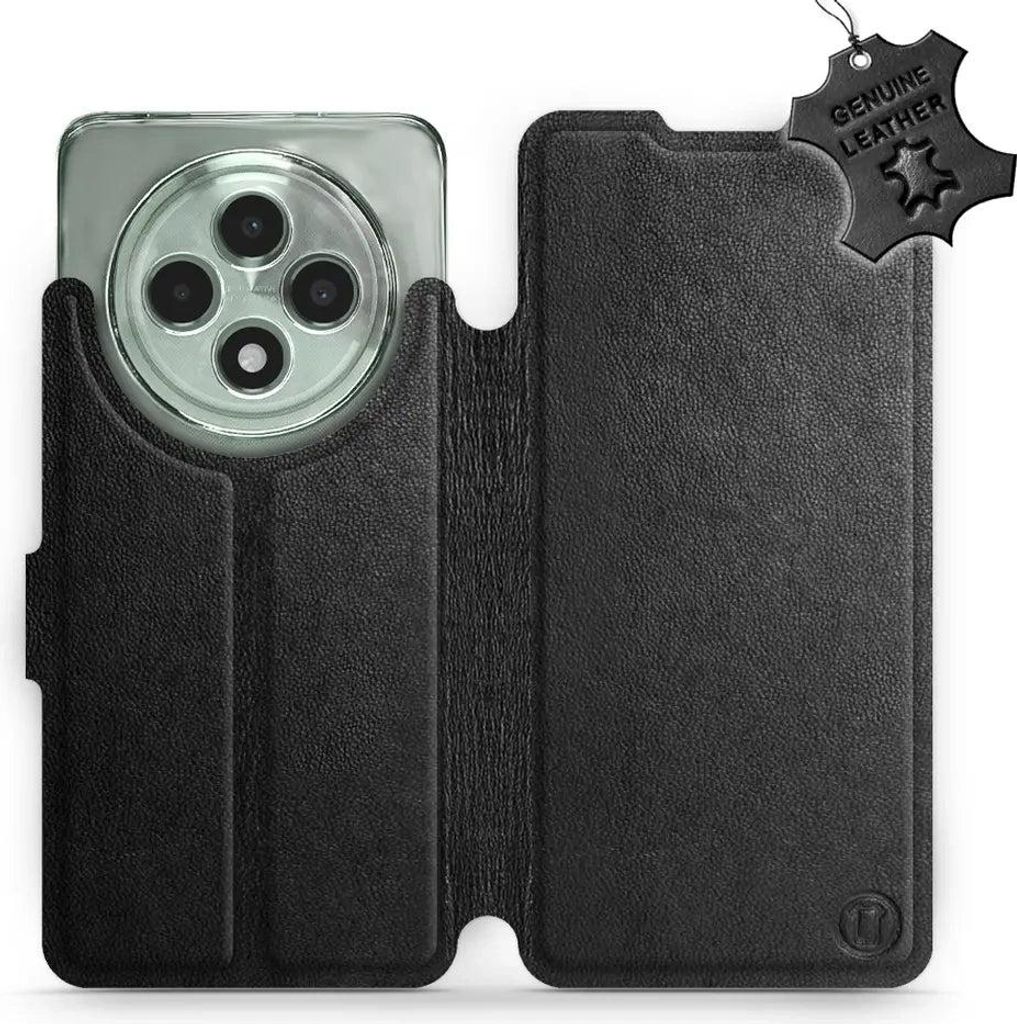 Echtleder Handyhülle für Oppo Reno 12 F, Mobiwear Leather, Schwarz