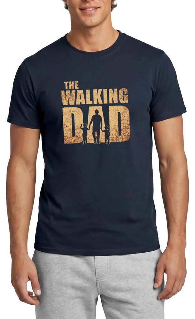 Spreadshirt The Walking Dad Vatertag Geschenk Männer T-Shirt, M, Navy