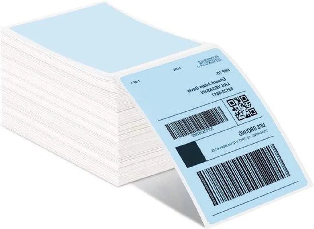 Rouleau d'étiquettes d'expédition 102x152mm - 500 stickers thermiques bleus