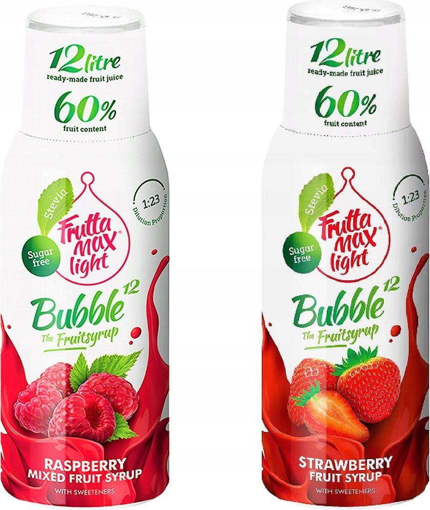Sciroppi Fruttamax Lampone Light Fragola Light, 500ml, 2 Immagine del prodotto 