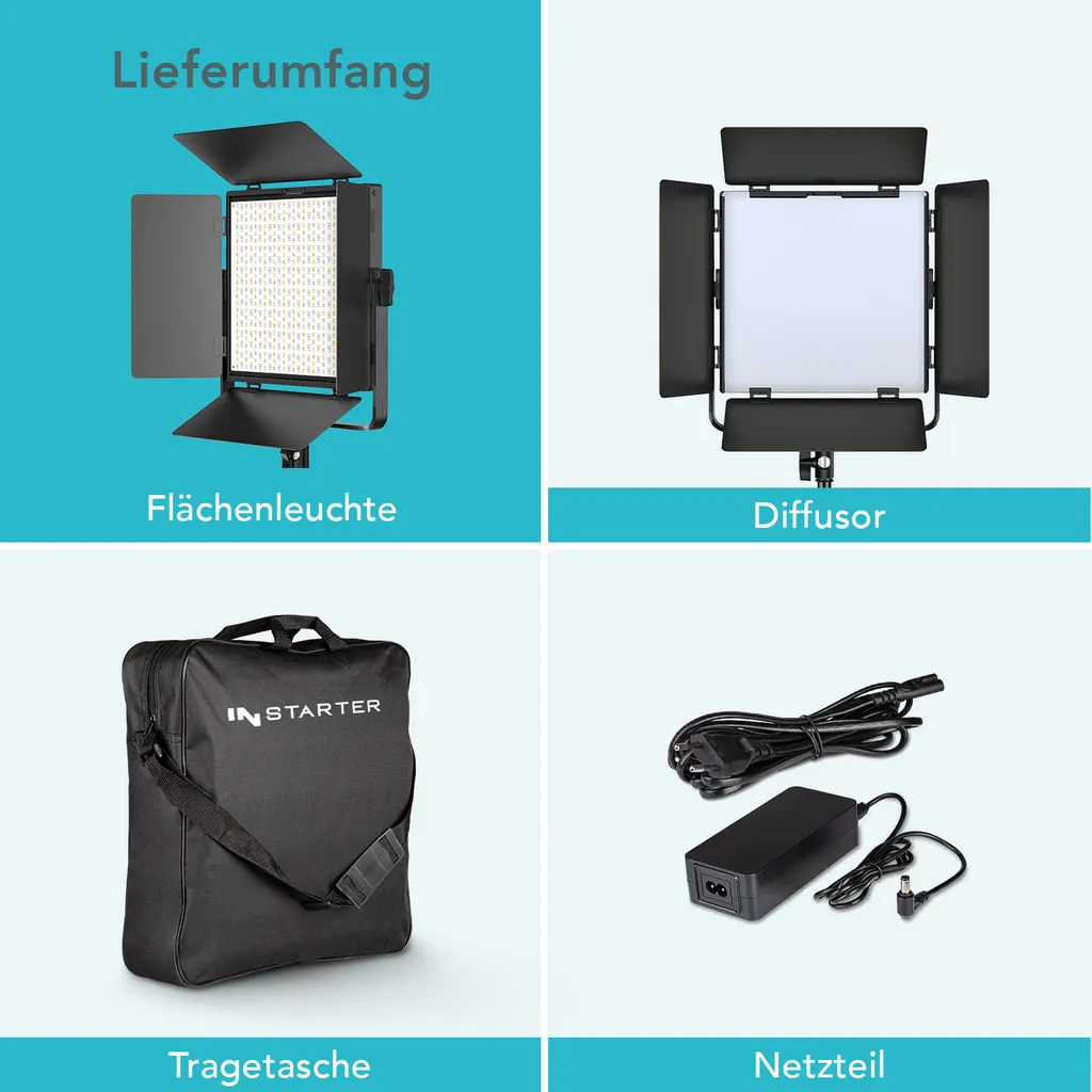 Éclairage Vidéo LED 60W Bi-Color 3200K-7500K avec Support Pivotable 360°