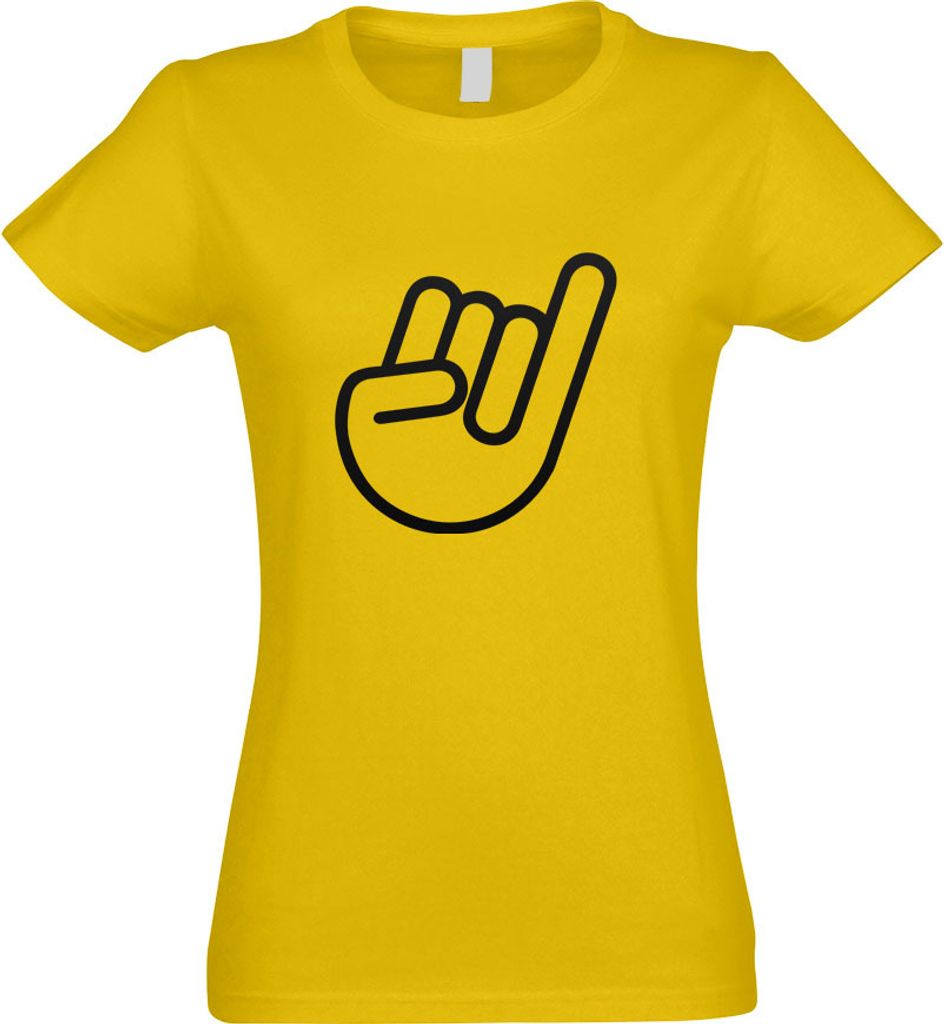 Kiwistar - T-Shirt tailliert - Damen - gelb - Stinkefinger - Shocker Hand - mit Motiv Bedruckt - Funshirt Design - Sport - Freizeit - Damen - S
