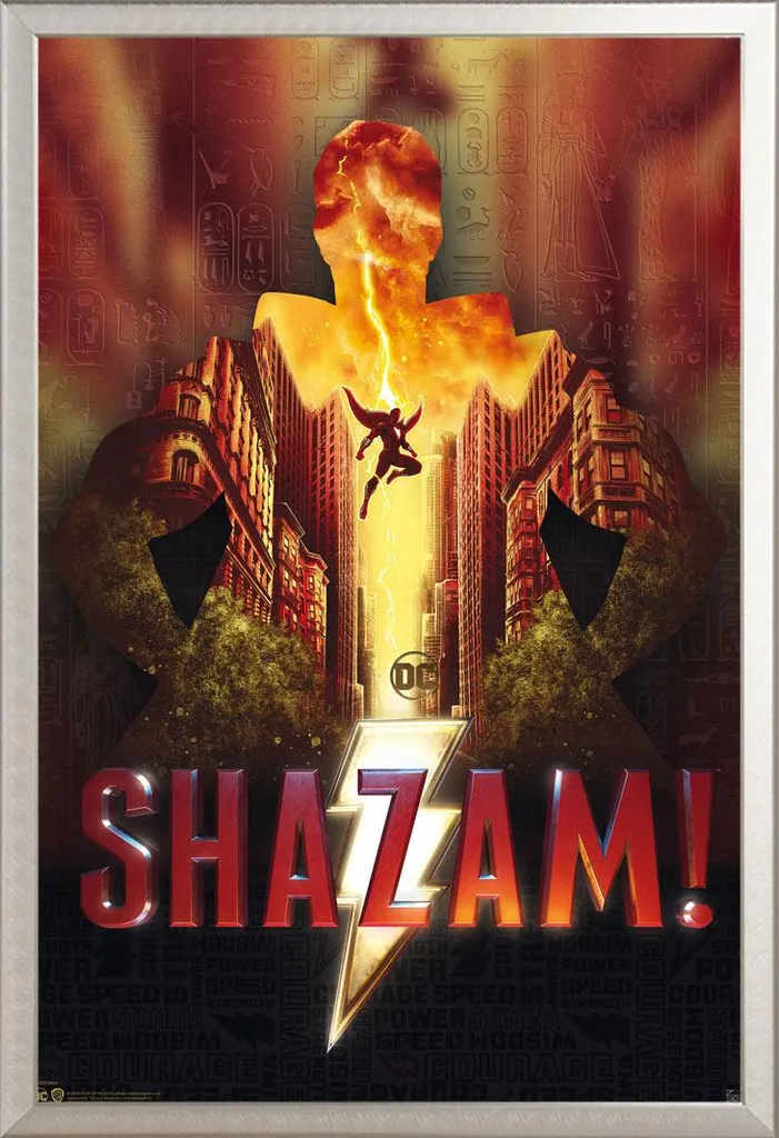 Poster Shazam ! Fury of the Gods encadré pour décoration de salon Geek