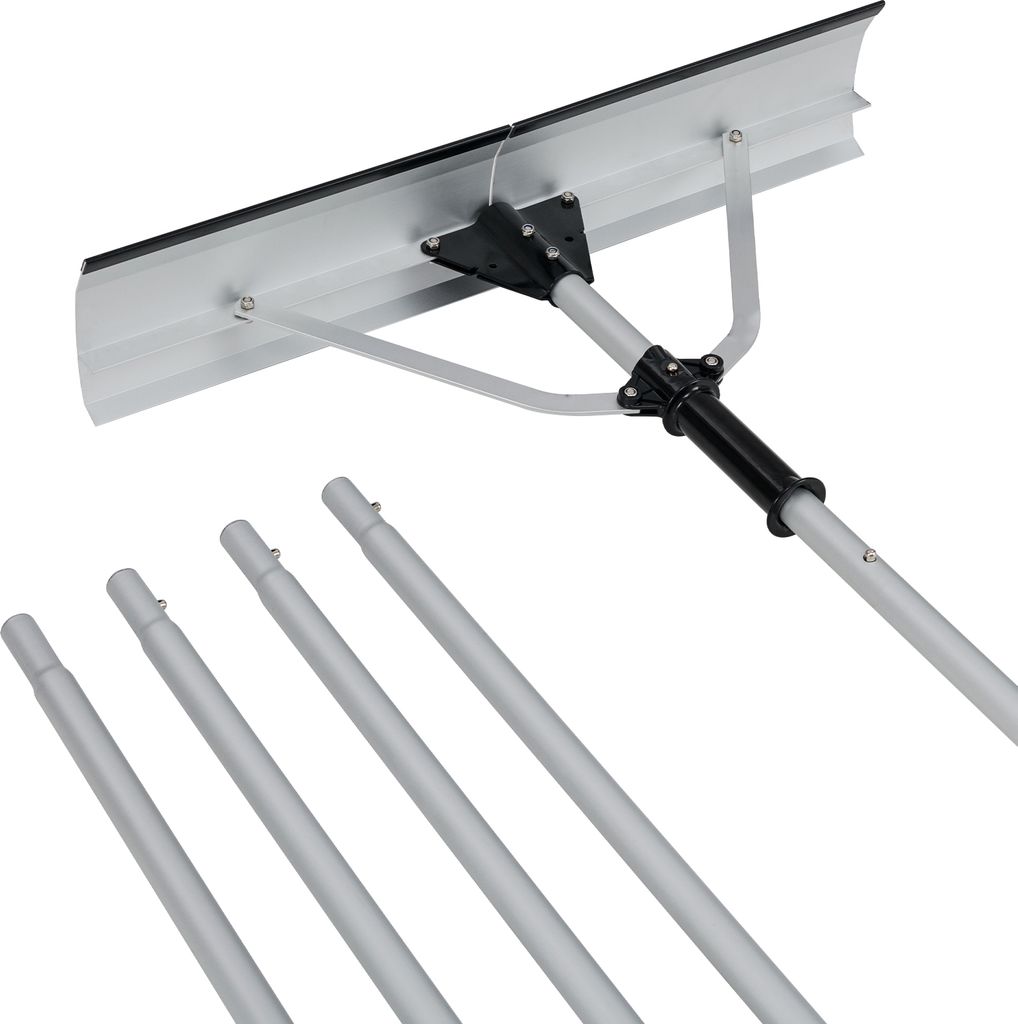 GOPLUS Schneeschieber Dach klappbar, 192-634 cm mit Teleskopstiel, Schneeschaufel Aluminium leicht, Dachräumer mit großer Klinge, rutschfestem Griff
