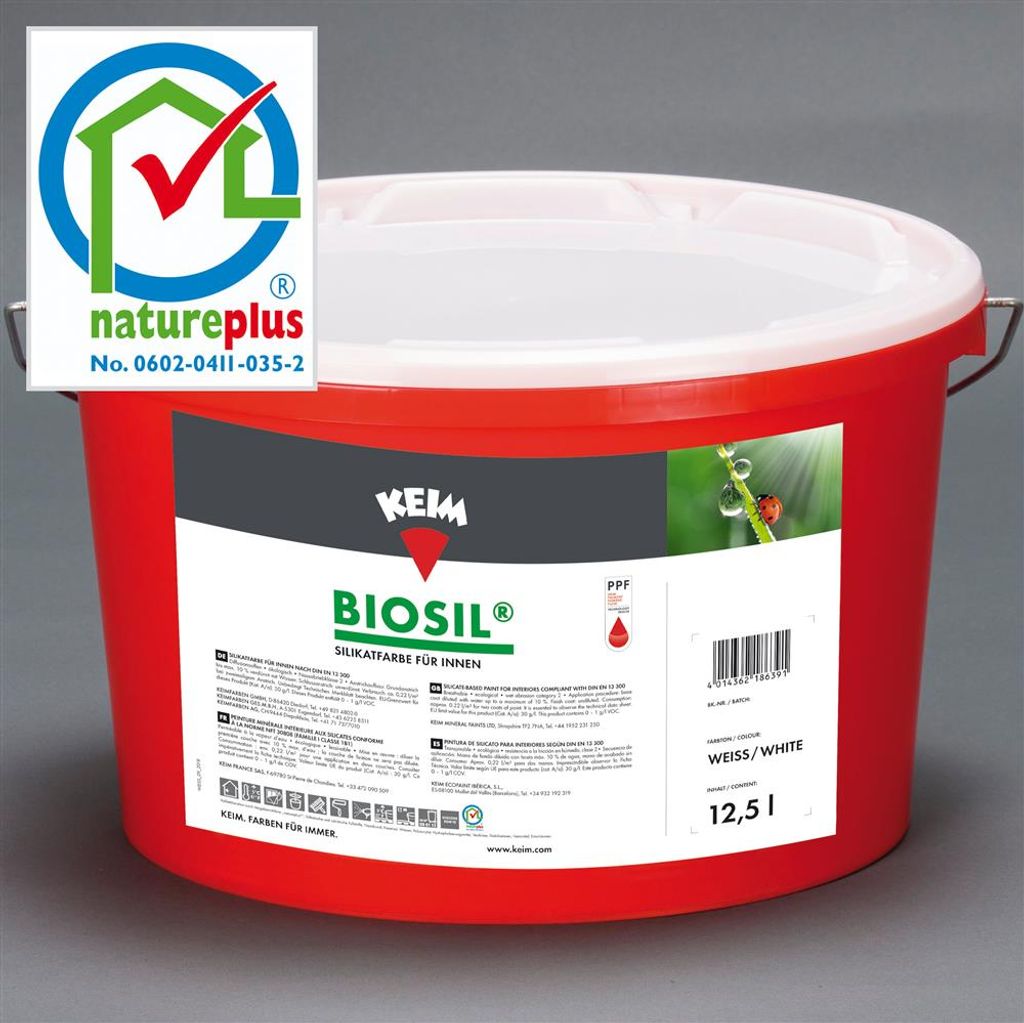 Keim Biosil Silikatfarbe für innen stumpfmatt weiß 12,5 Produktbild 